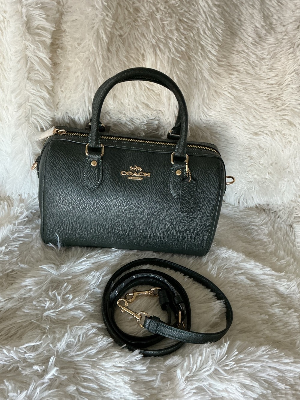 COACH Rowan Satchel in Amazon Green